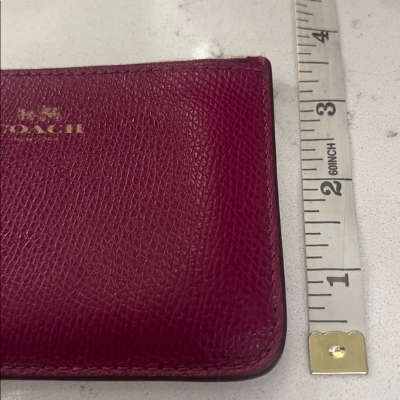 Coach Women's Burgundy Leather Wristlet - Picture 10 of 12